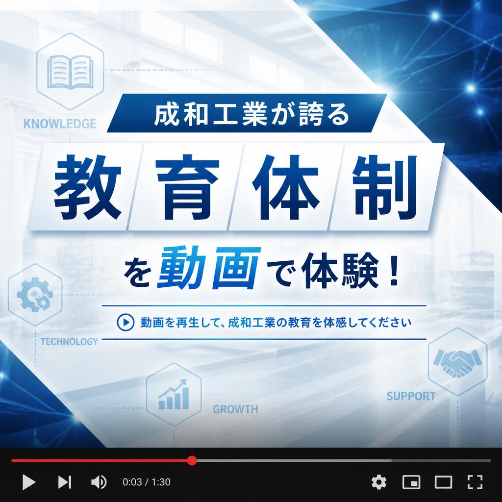成和工業が誇る教育体制を動画で体験！