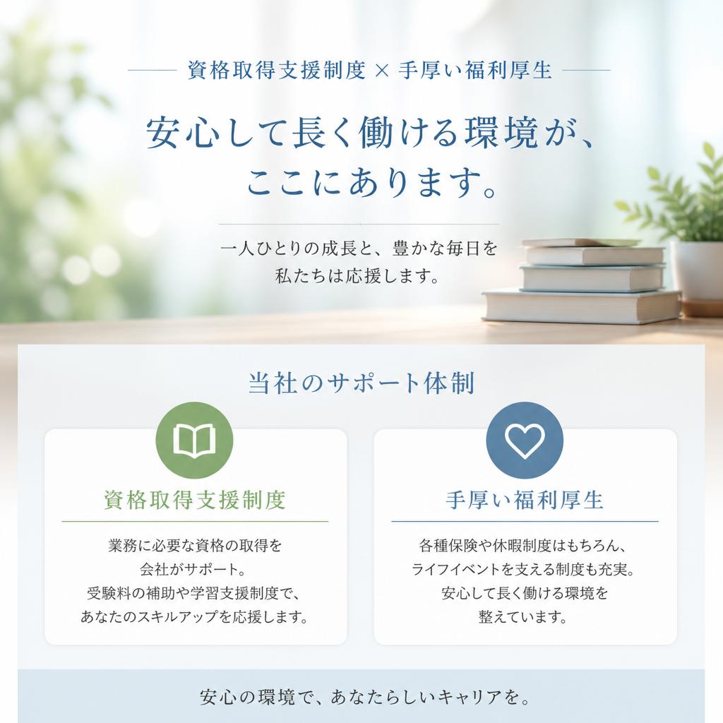 充実したサポート体制と福利厚生