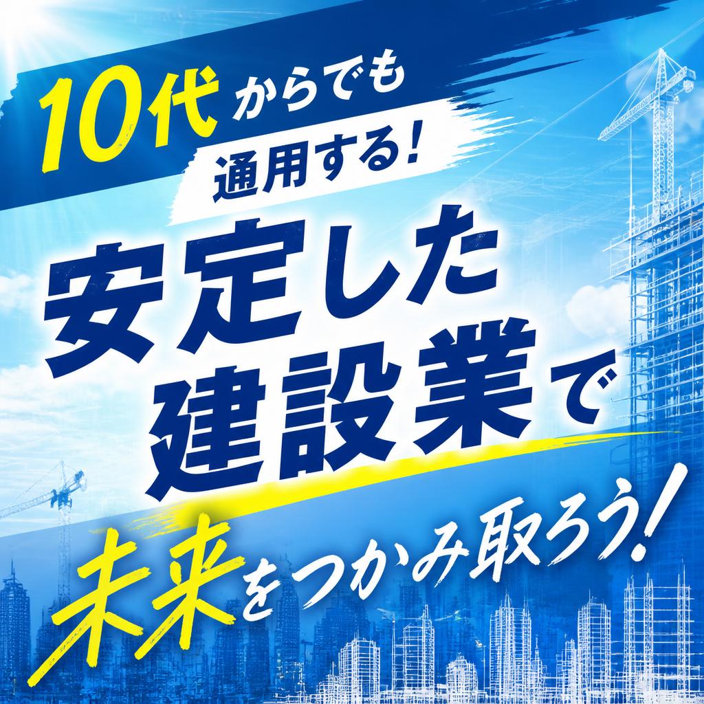 10代からでも通用する！安定した建設業で未来をつかみ取ろう！