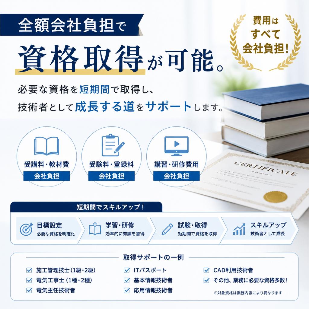 資格取得支援でスキルアップを応援