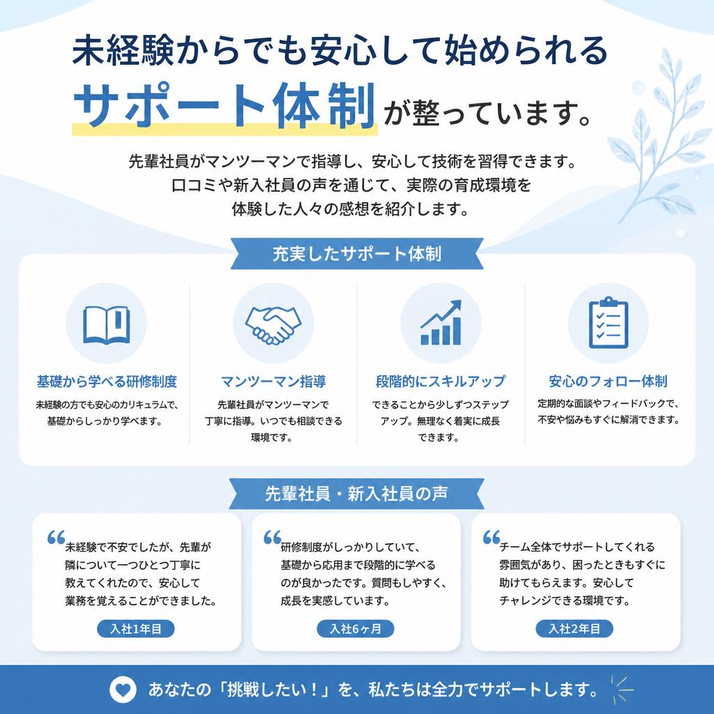 充実したサポート体制