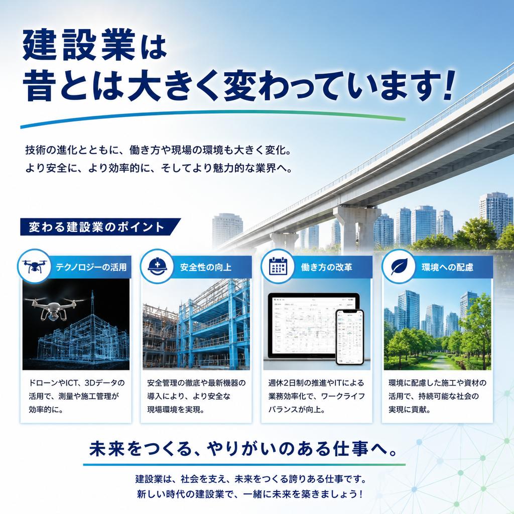 建設業は昔とは大きく変わっています！