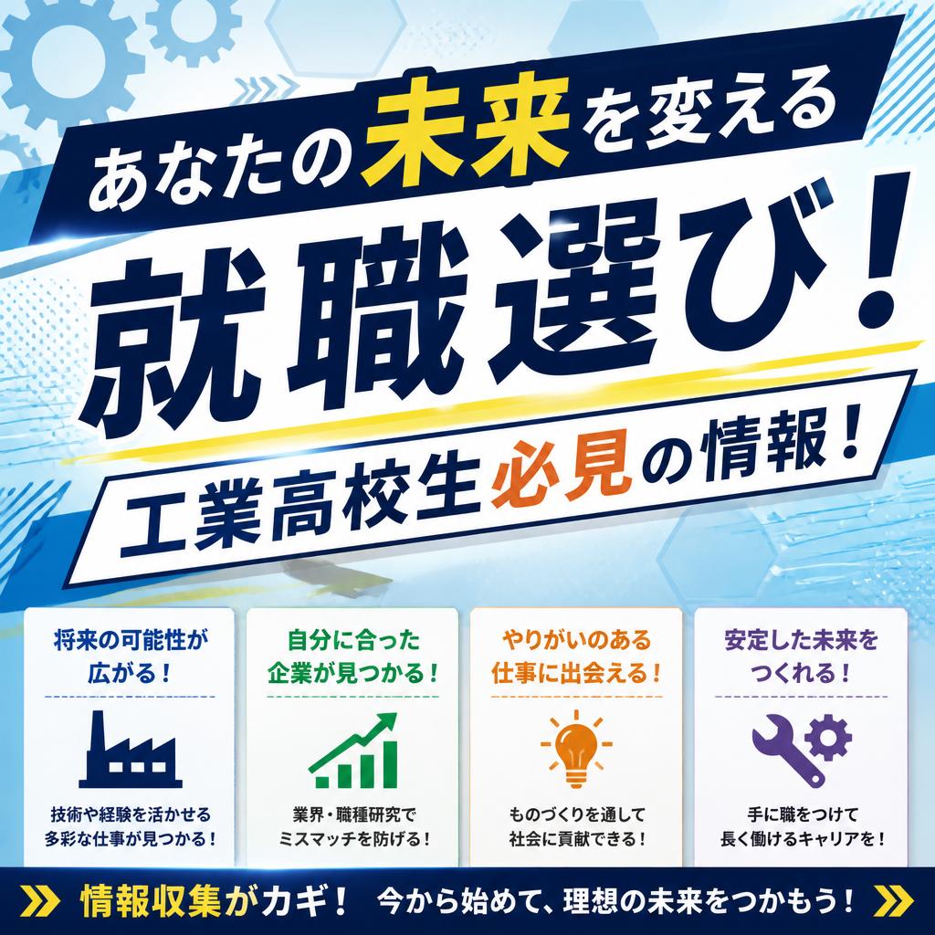 あなたの未来を変える就職選び！工業高校生必見の情報！