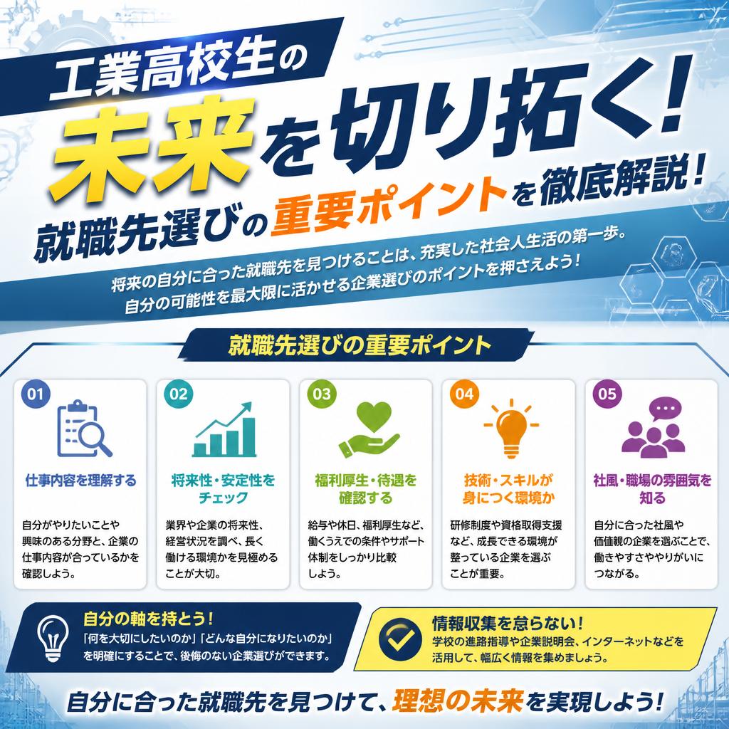 工業高校生の未来を切り拓く！就職先選びの重要ポイントを徹底解説！