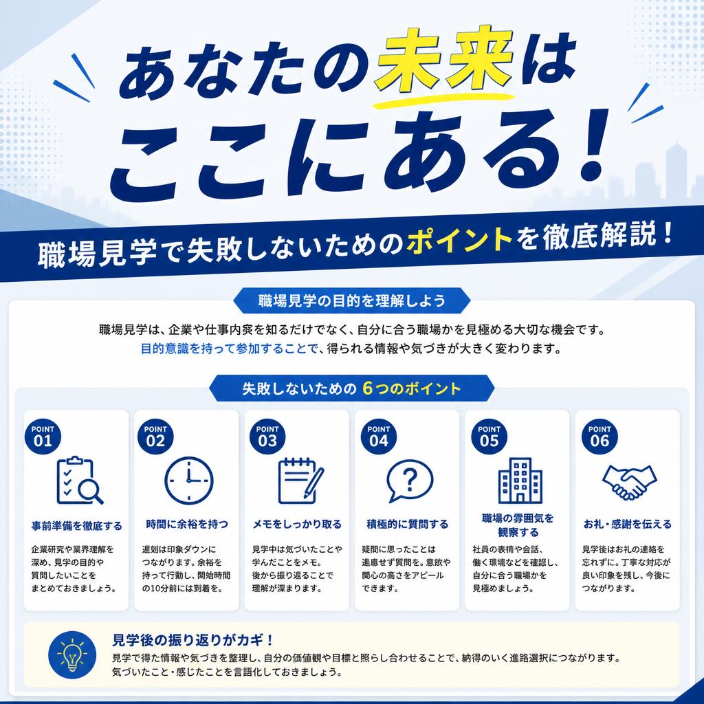 あなたの未来はここにある！職場見学で失敗しないためのポイントを徹底解説！