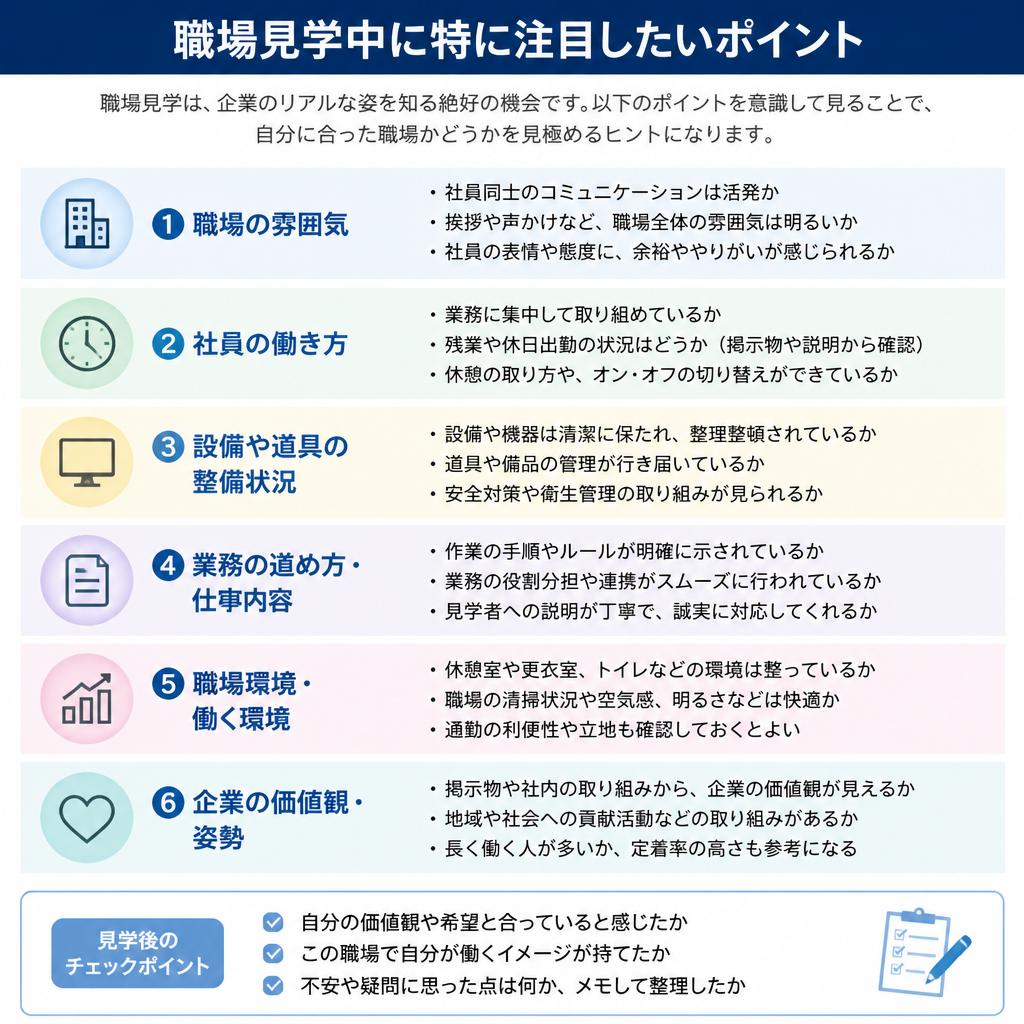 見学時に注目すべきポイント