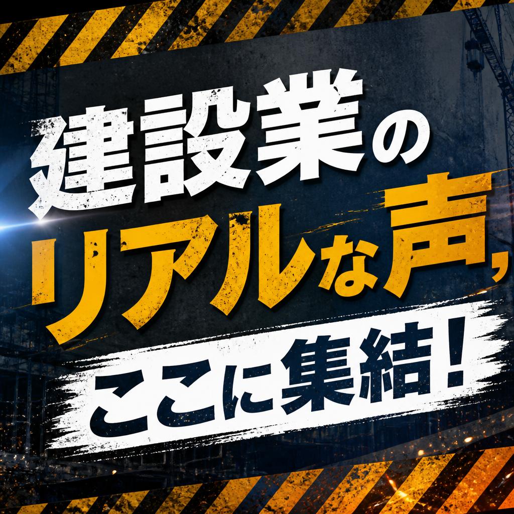 建設業のリアルな声、ここに集結！