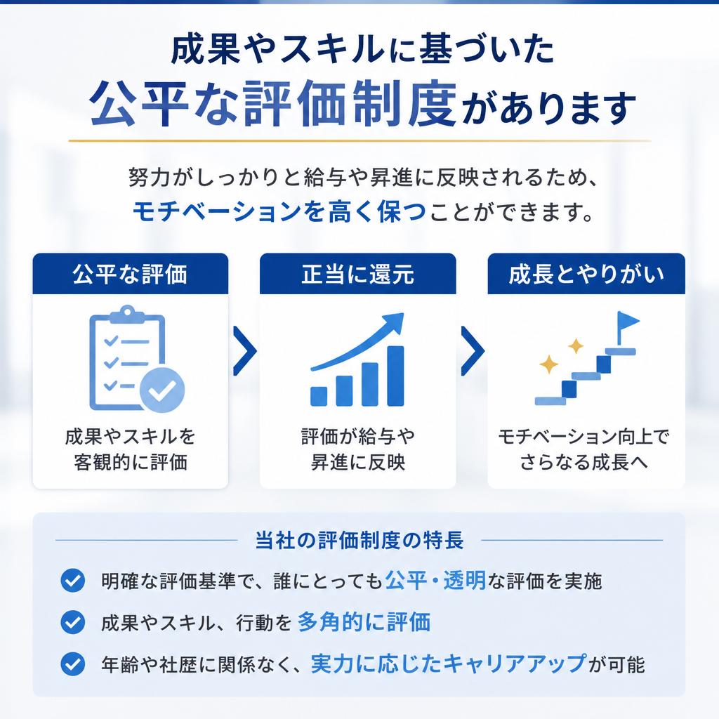 評価制度で努力がしっかりと報われる環境