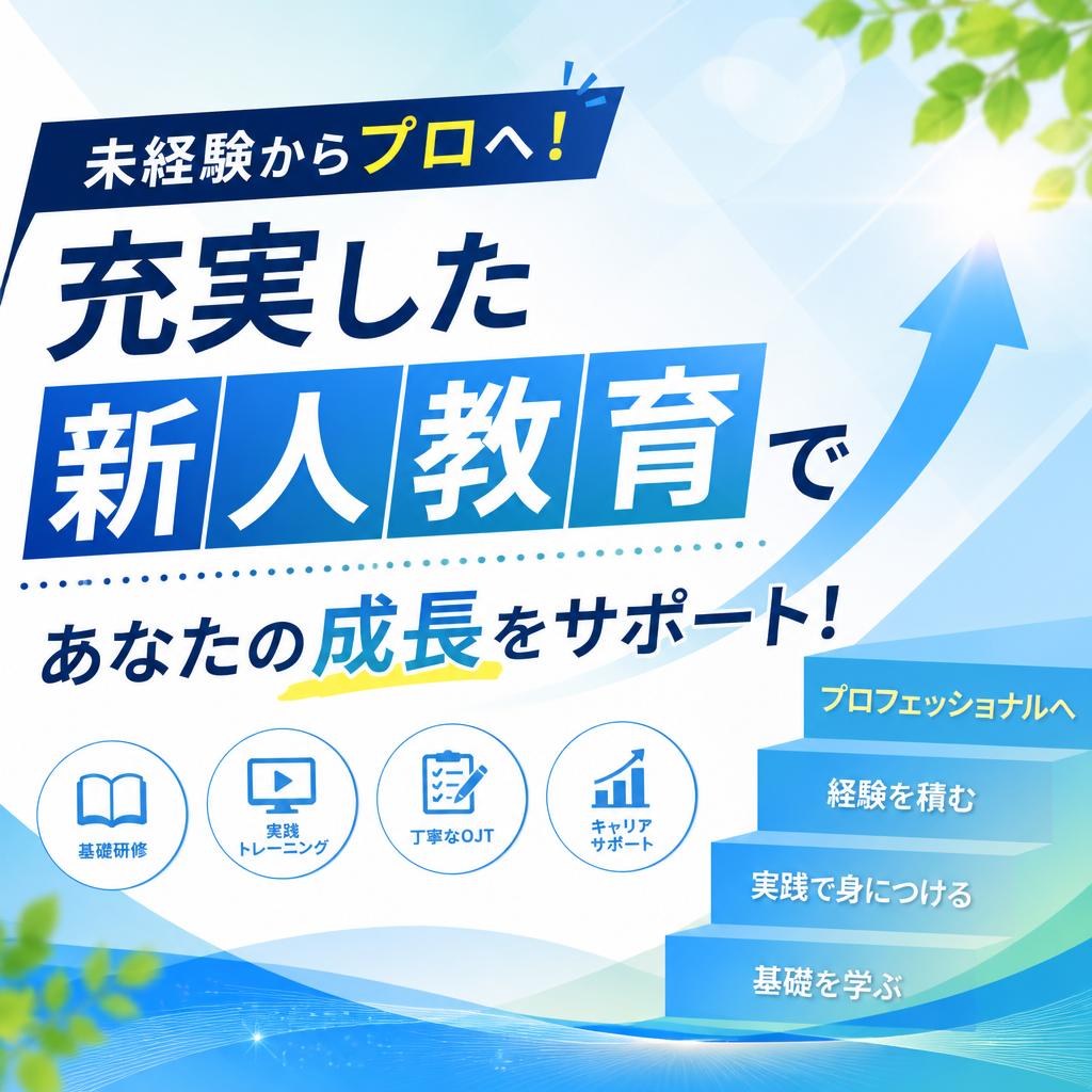 未経験からプロへ！ 充実した新人教育であなたの成長をサポート！