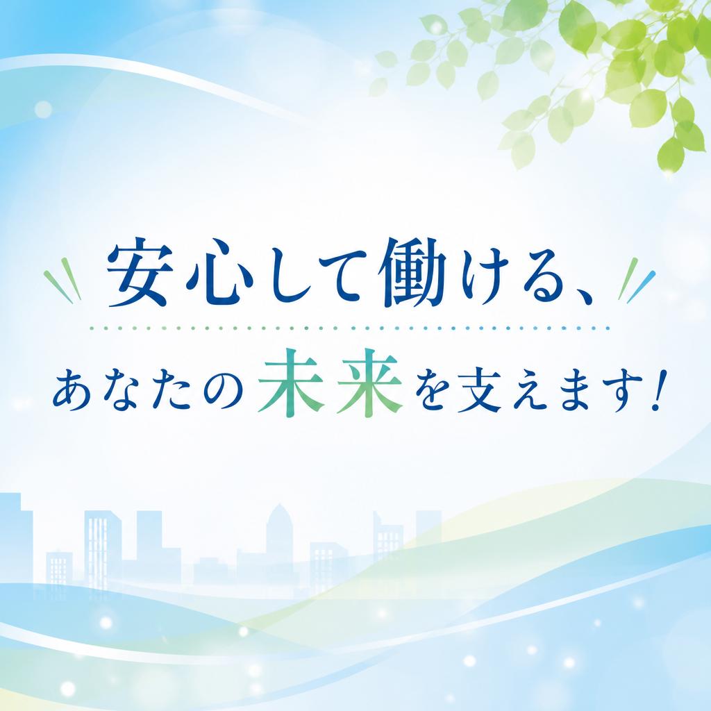 安心して働ける、あなたの未来を支えます！
