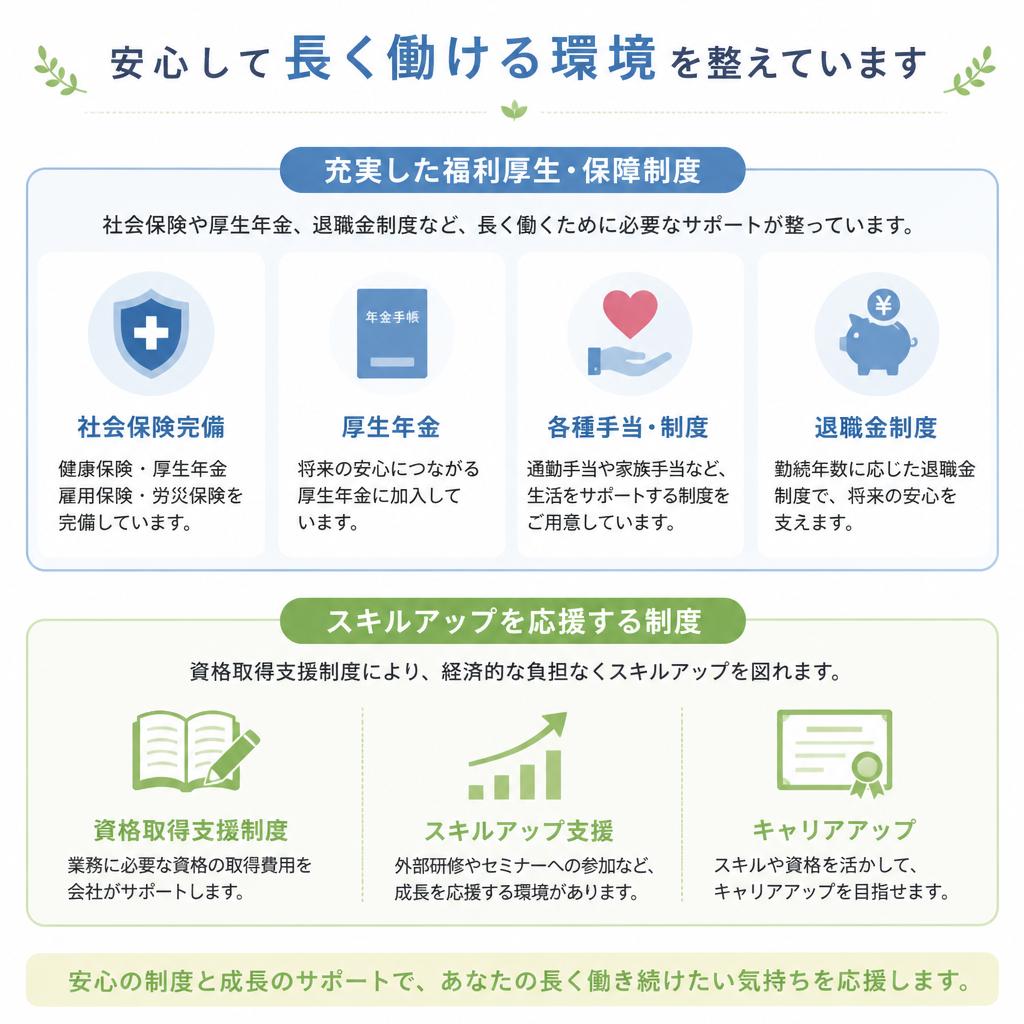 安心の理由2: 福利厚生が充実