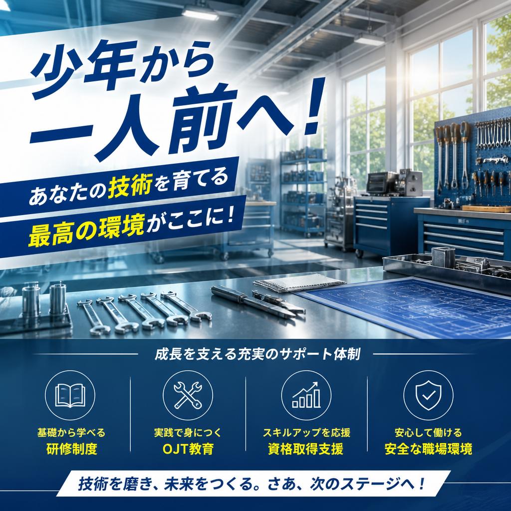 少年から一人前へ！あなたの技術を育てる最高の環境がここに！