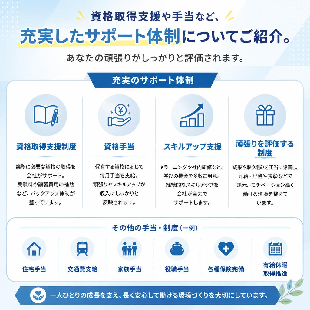 手厚いサポート体制