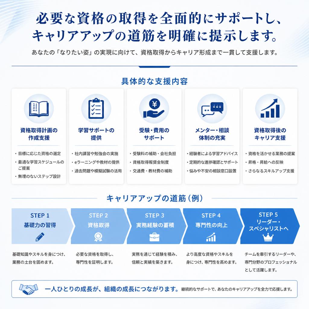 3. 資格取得支援とキャリアパス