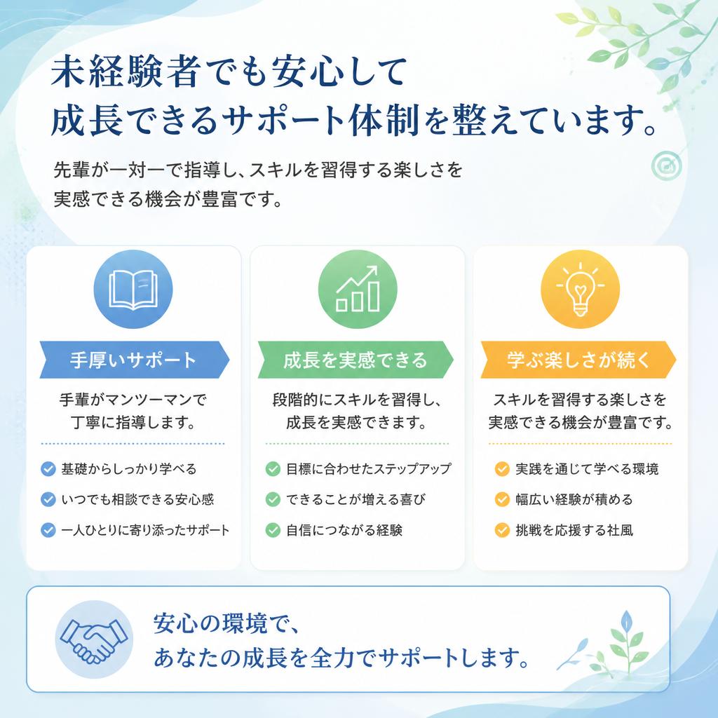 心強いサポート体制