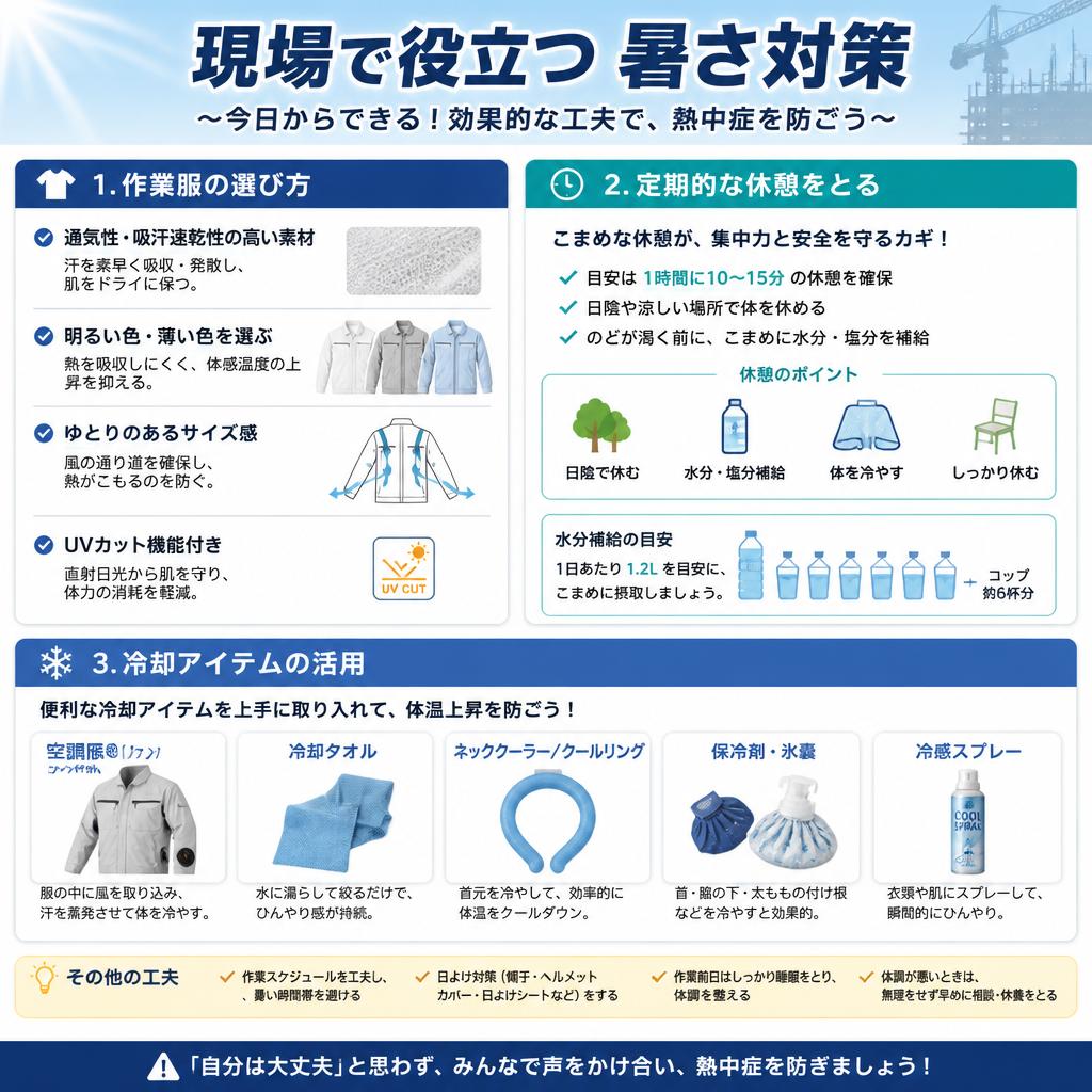 現場での暑さ対策