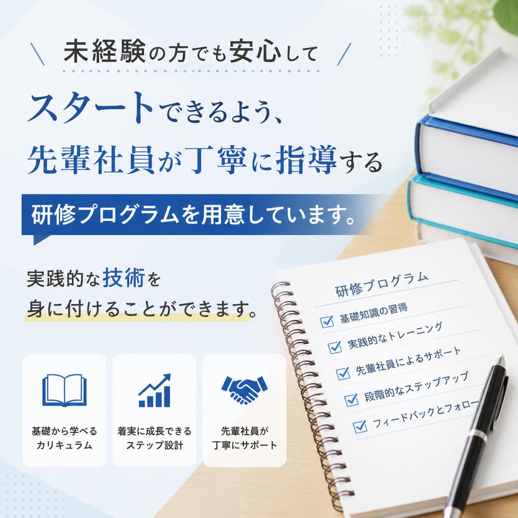2. 技術を身に付けるための充実した研修制度