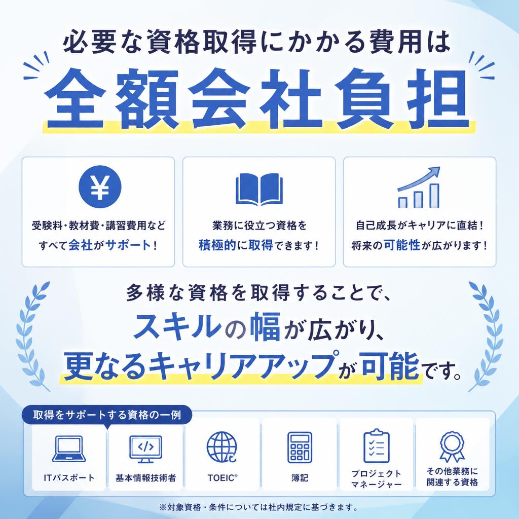 資格取得支援でキャリアアップを実現