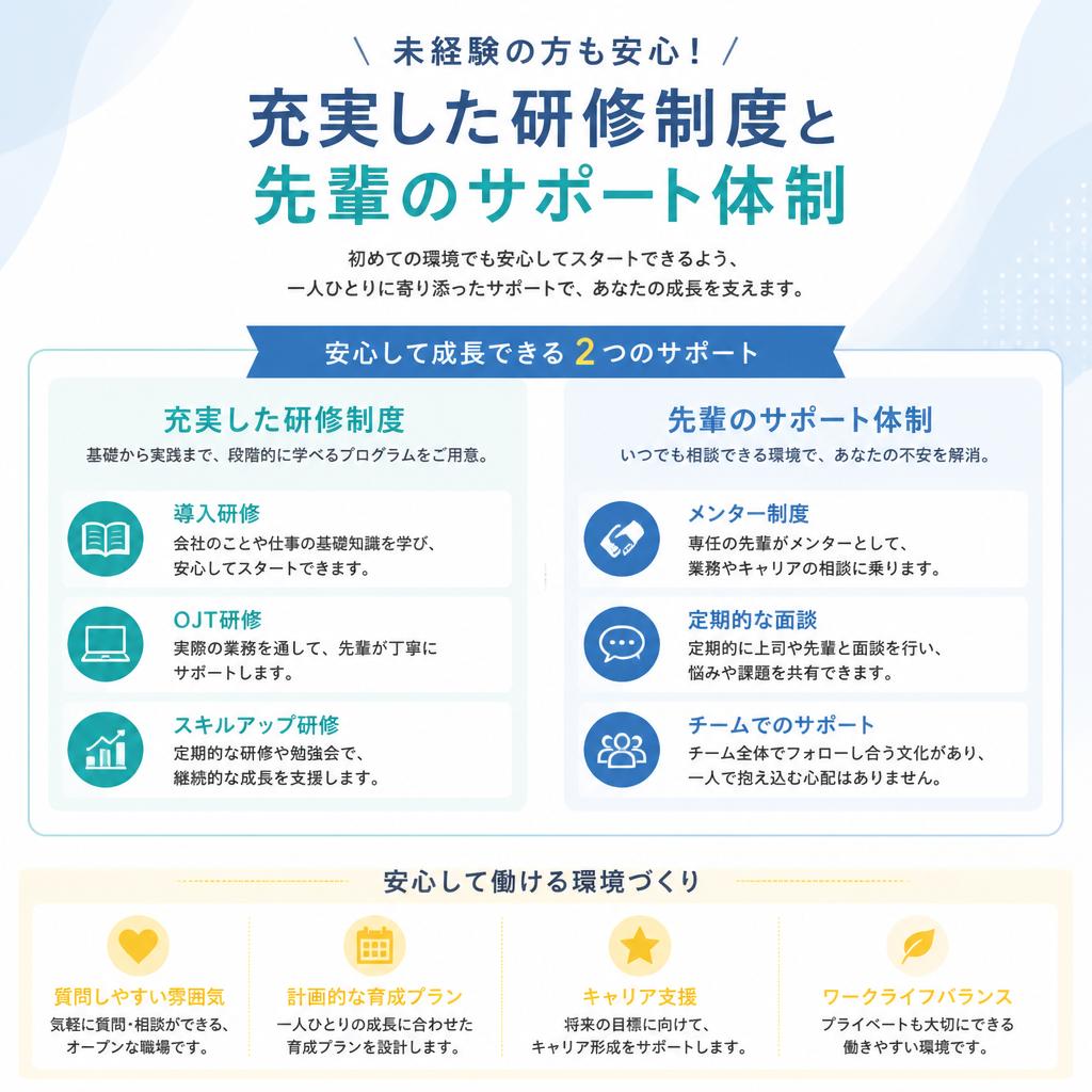 未経験者でも安心!サポート体制