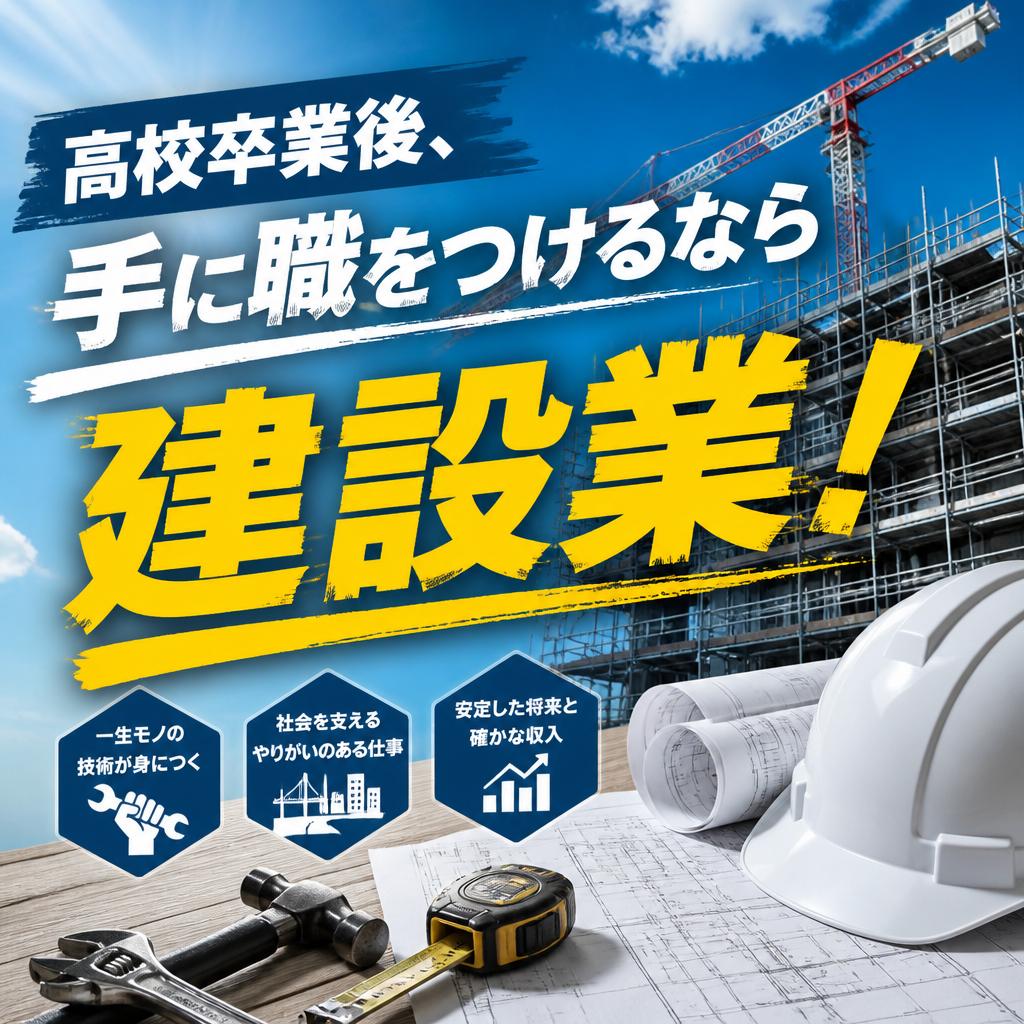 高校卒業後、手に職をつけるなら建設業！