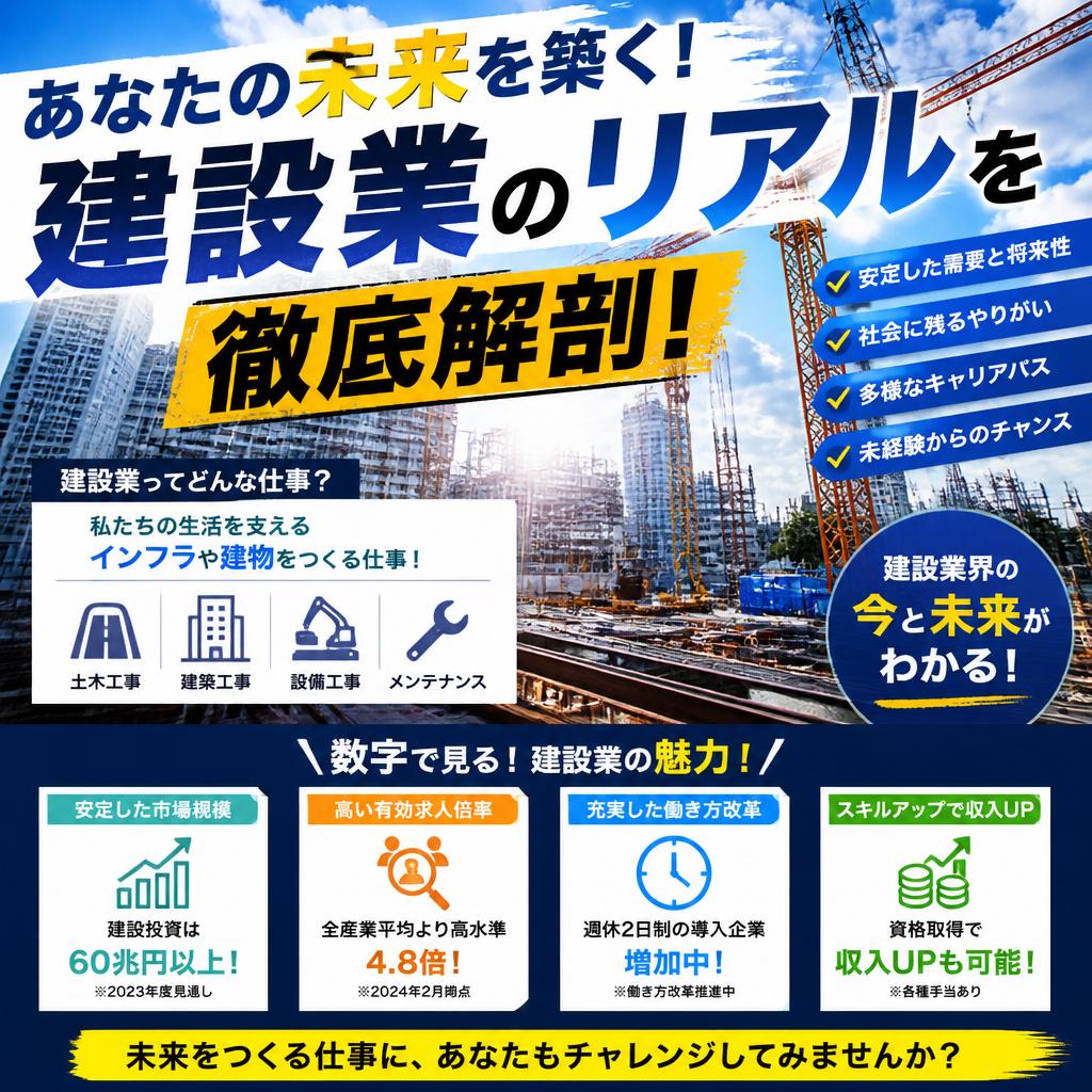 あなたの未来を築く！建設業のリアルを徹底解剖！
