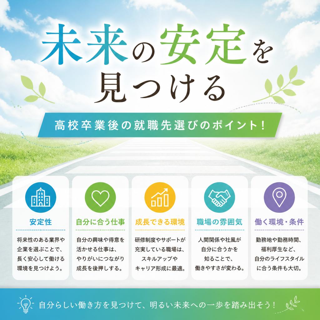 「未来の安定を見つける」高校卒業後の就職先選びのポイント！